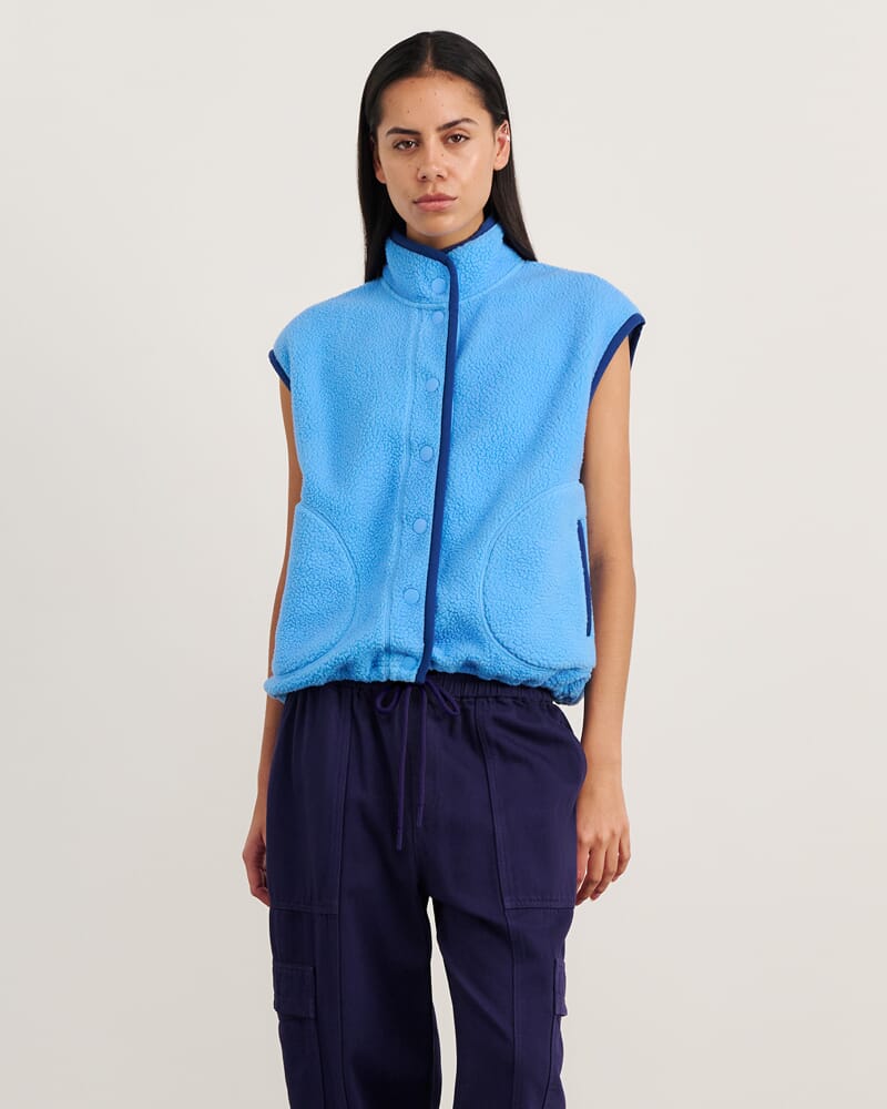 Polar Fleece Vest in BELLE BLUE