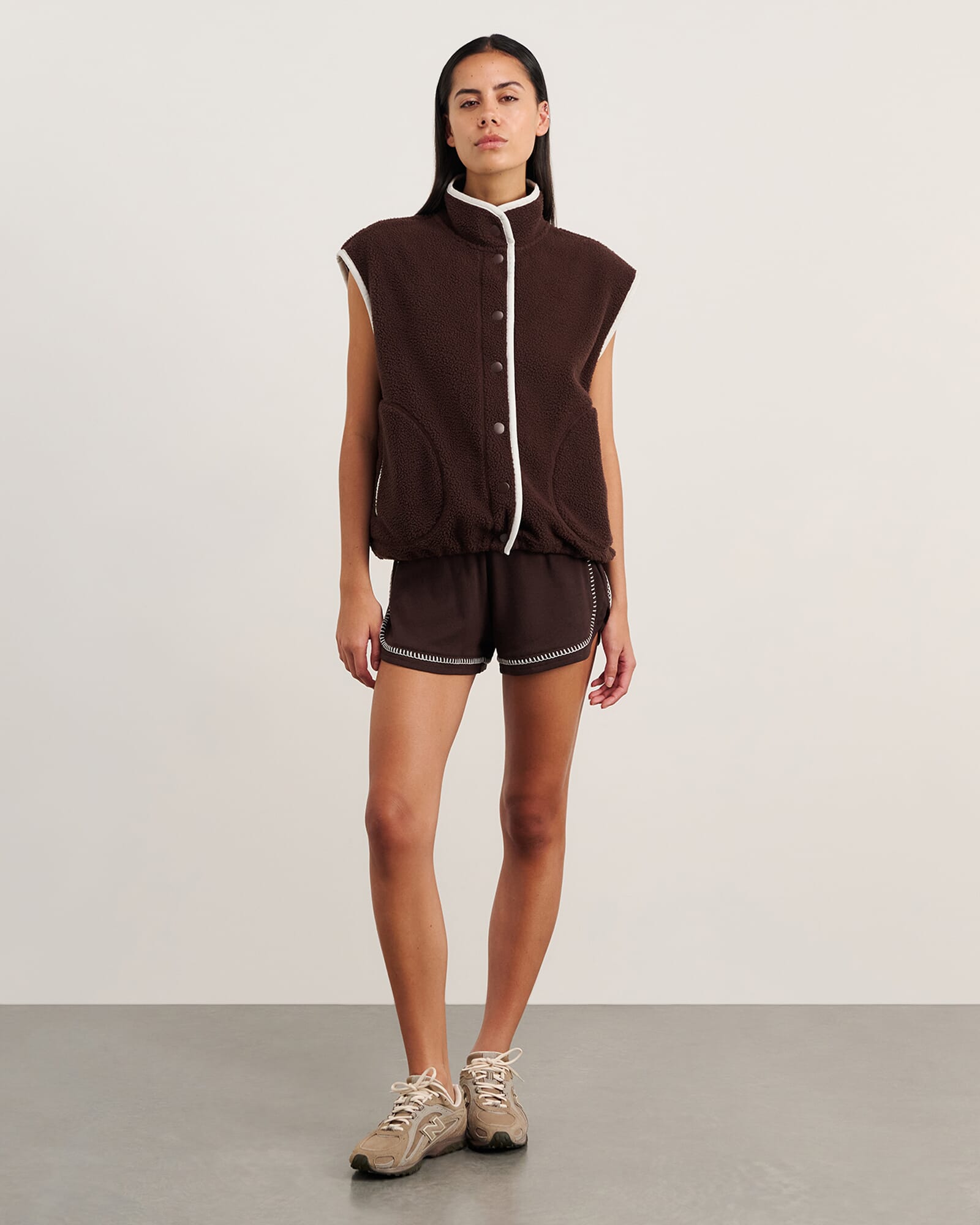 Polar Fleece Vest in Dark Chocolate | JAG