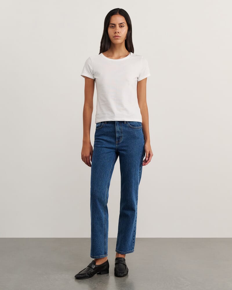 Bambi Crop Jean in BLUE WASH