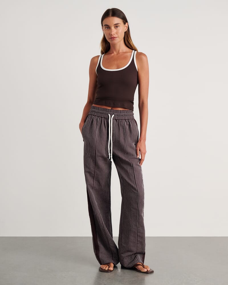 Gigi Stripe Pant in BROWN MULTI