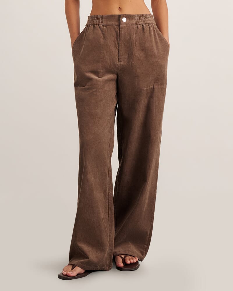 Demi Cord Pant in LATTE
