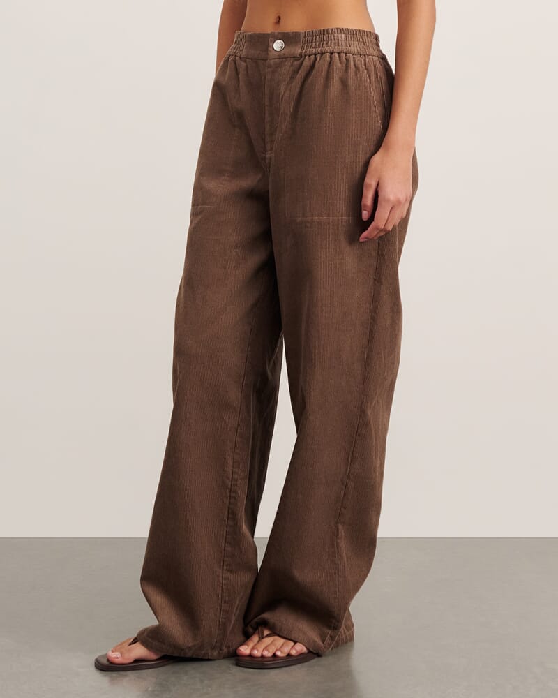 Demi Cord Pant in LATTE