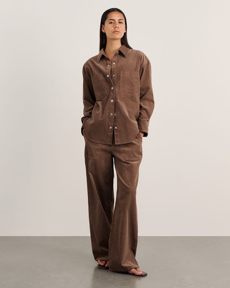 Demi Cord Pant in LATTE