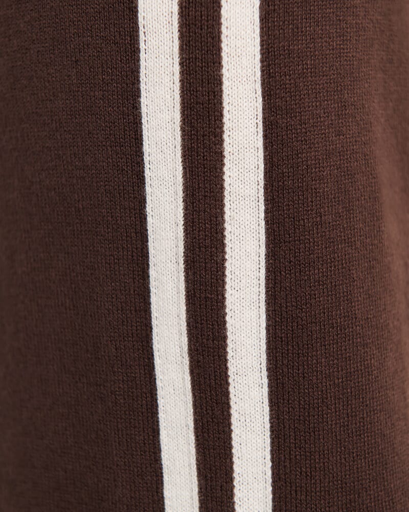 Orla Contrast Knit Pant in DARK CHOCOLATE