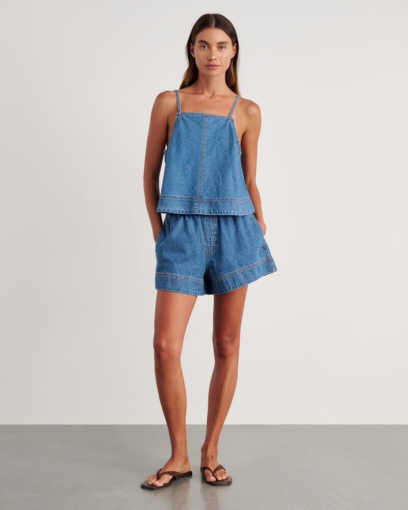 Loe Pull On Short in BLUE/WHITE