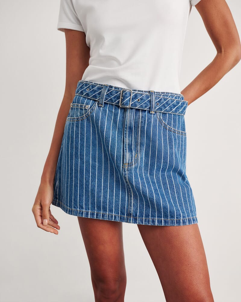 Carrie Mini Skirt in BLUE/WHITE