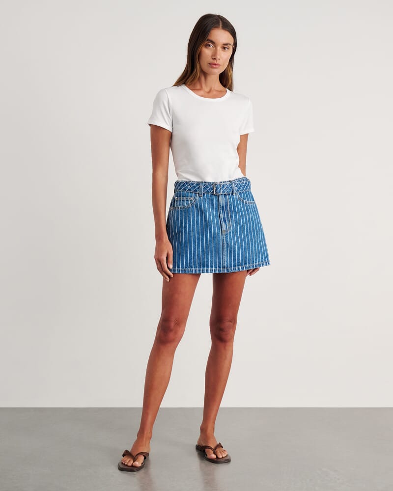 Carrie Mini Skirt in BLUE/WHITE