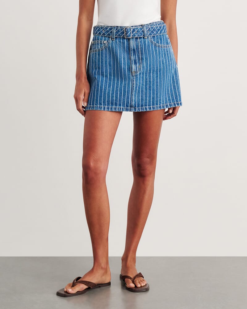 Carrie Mini Skirt in BLUE/WHITE