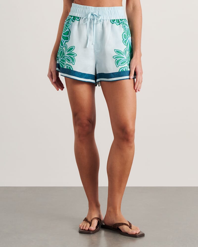 Flora Striped Short in NAVY/GREEN