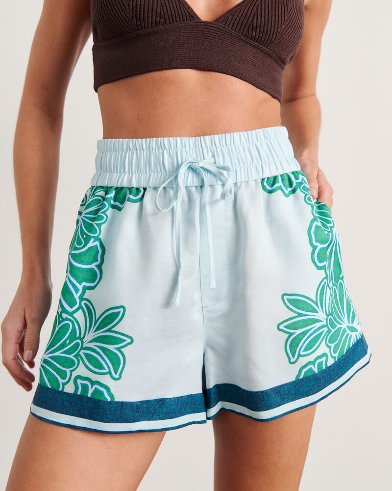 Flora Striped Short in NAVY/GREEN