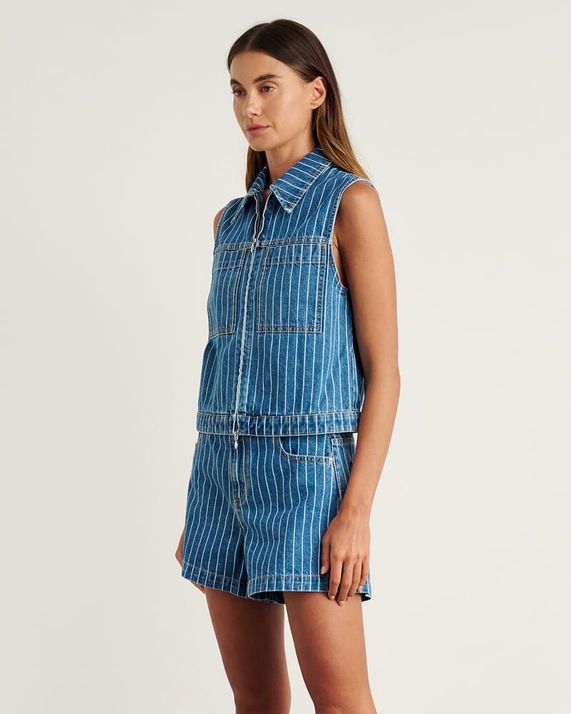 Carrie Vest in BLUE/WHITE