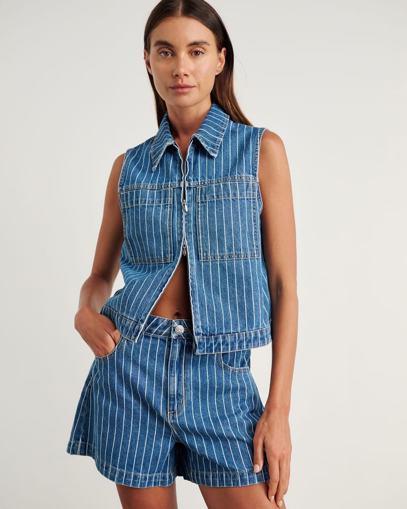 Carrie Vest in BLUE/WHITE