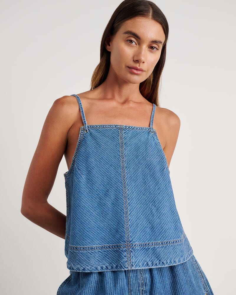 Loe Tie Cami in BLUE/WHITE