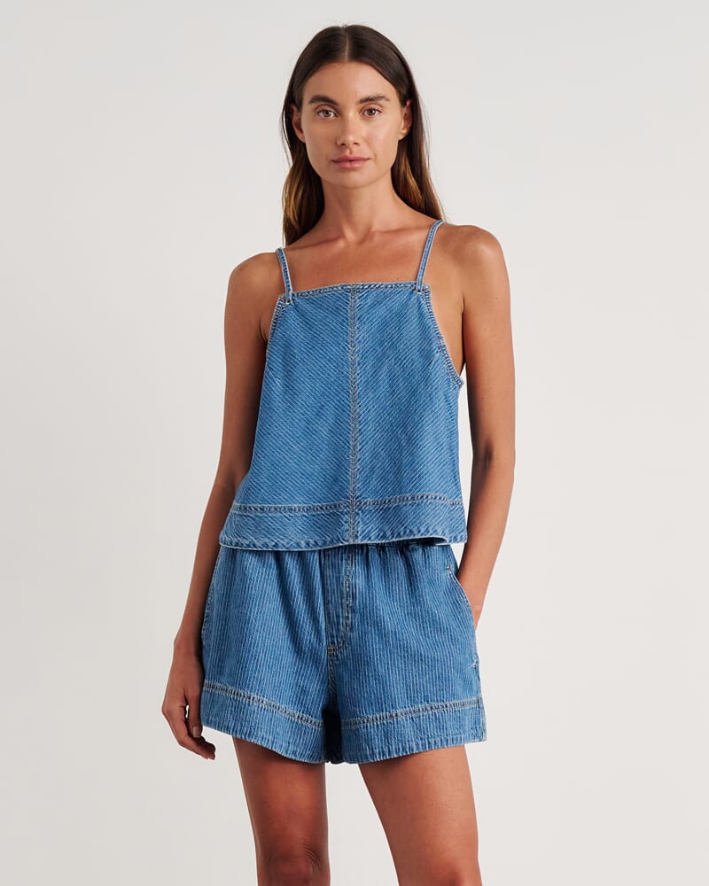 Loe Tie Cami in BLUE/WHITE