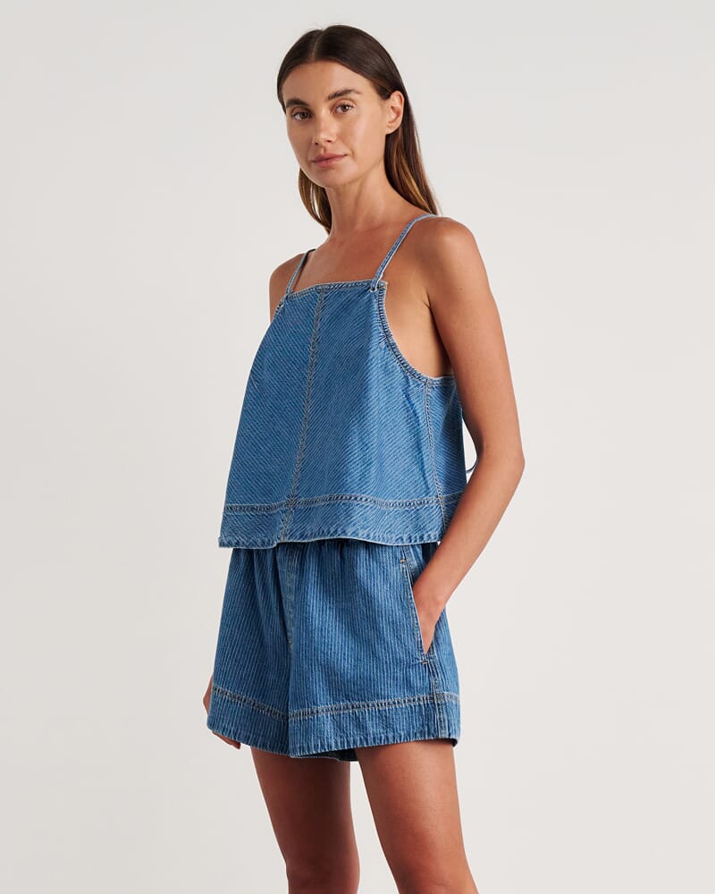 Loe Tie Cami in BLUE/WHITE