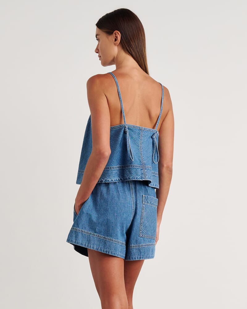 Loe Tie Cami in BLUE/WHITE