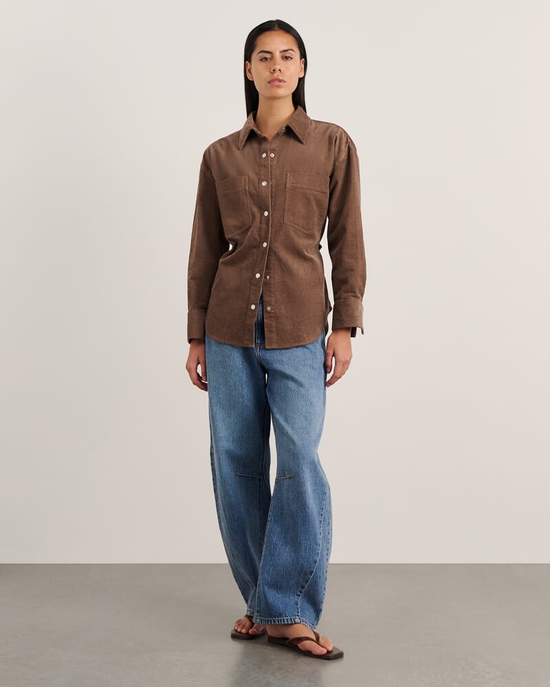 Demi Cord Shirt in LATTE