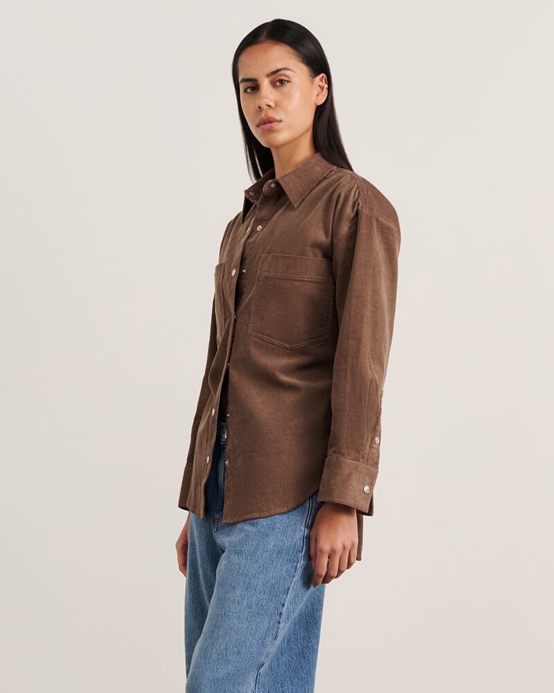 Demi Cord Shirt in LATTE