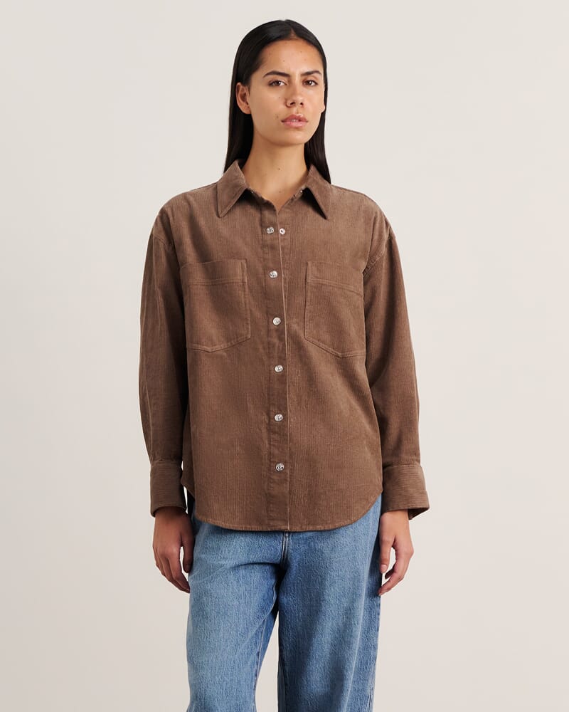 Demi Cord Shirt in LATTE