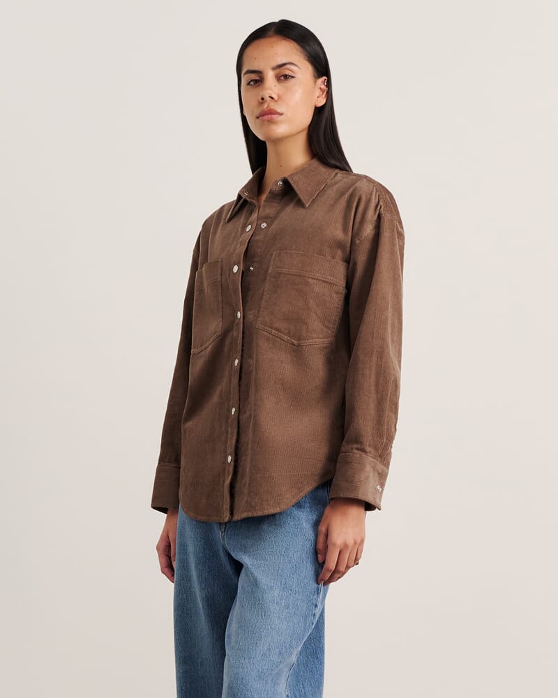 Demi Cord Shirt in LATTE