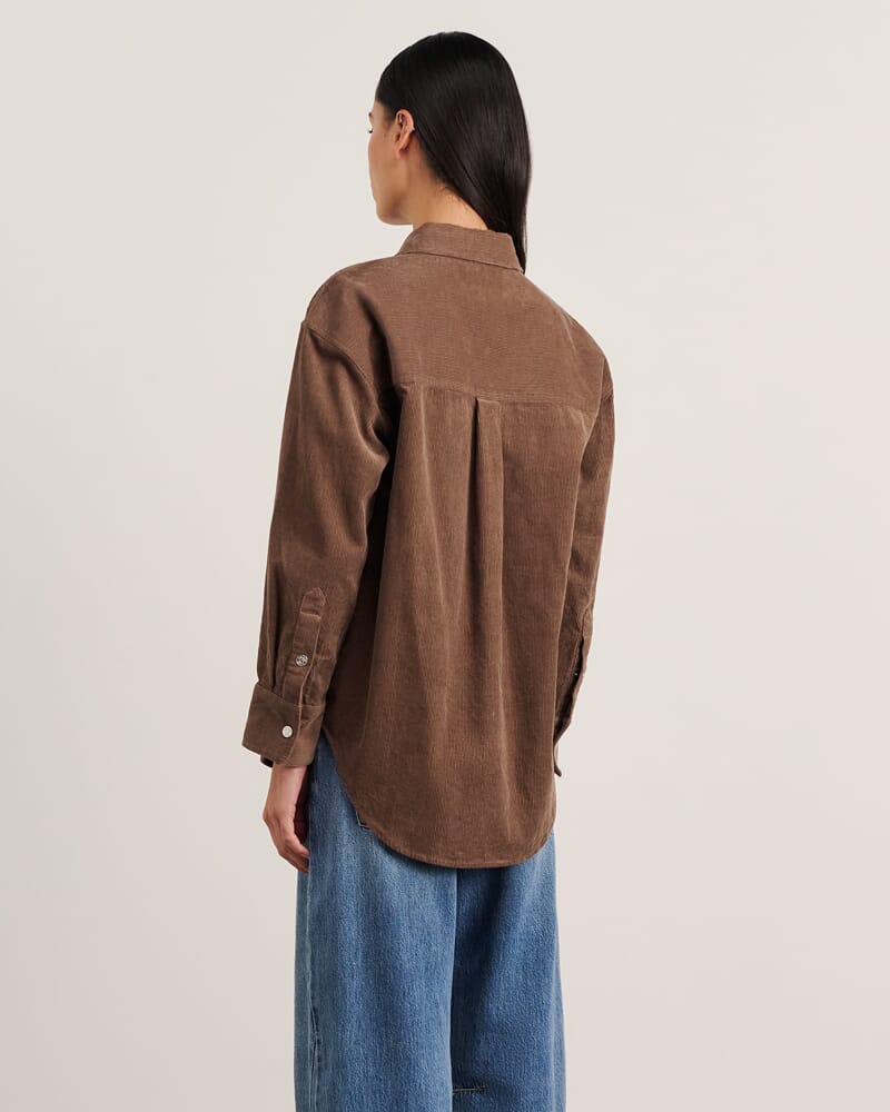 Demi Cord Shirt in LATTE