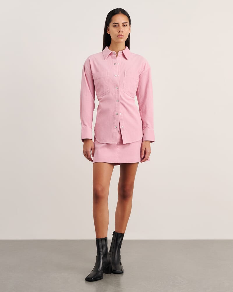 Demi Cord Shirt in PINK FROST
