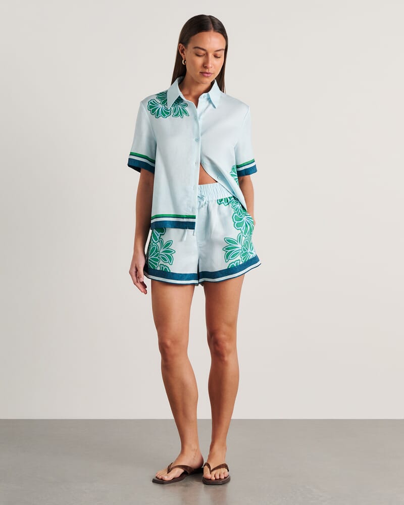 Flora Striped Shirt in NAVY/GREEN