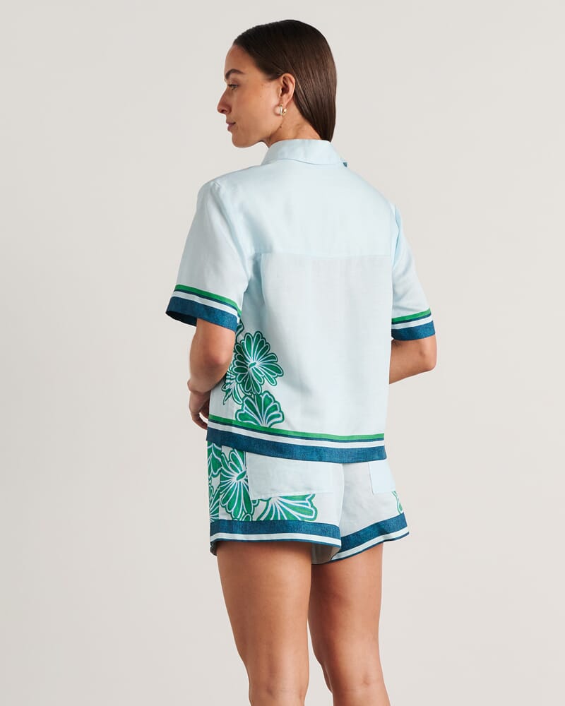 Flora Striped Shirt in NAVY/GREEN