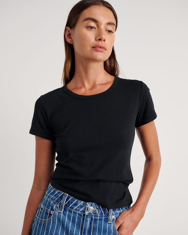 Dakotah Baby Tee in BLACK