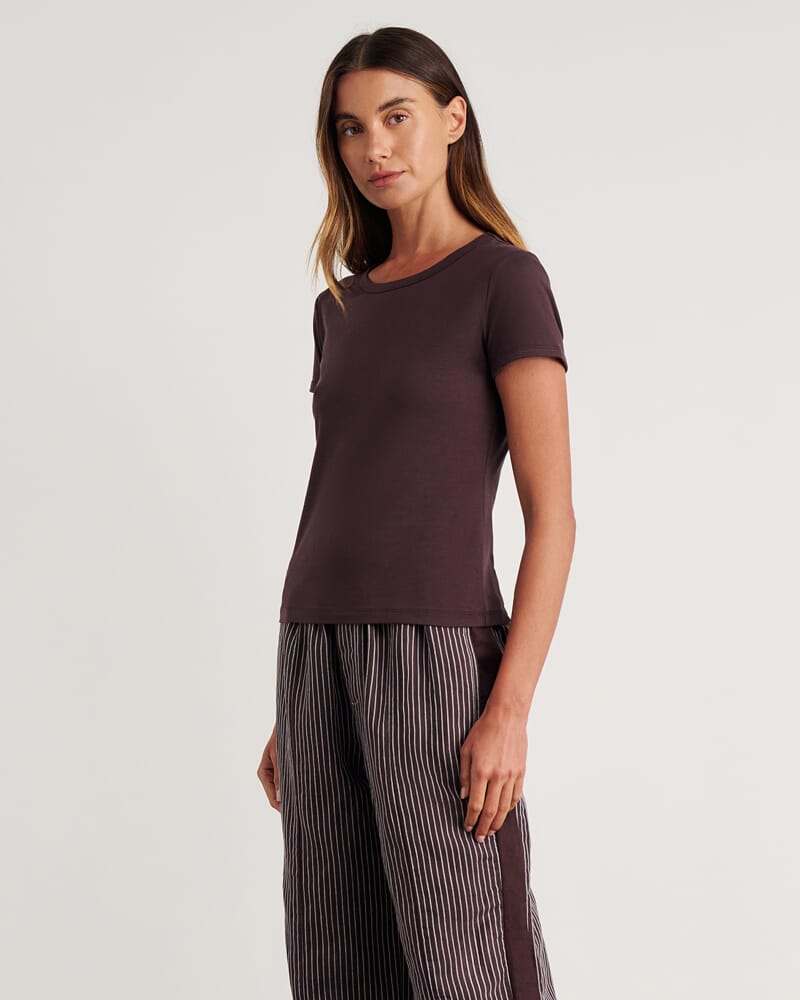 Dakotah Baby Tee in DARK CHOCOLATE