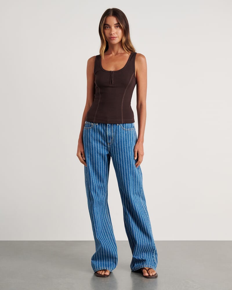 Kate Bodice Tank in BROWN MULTI