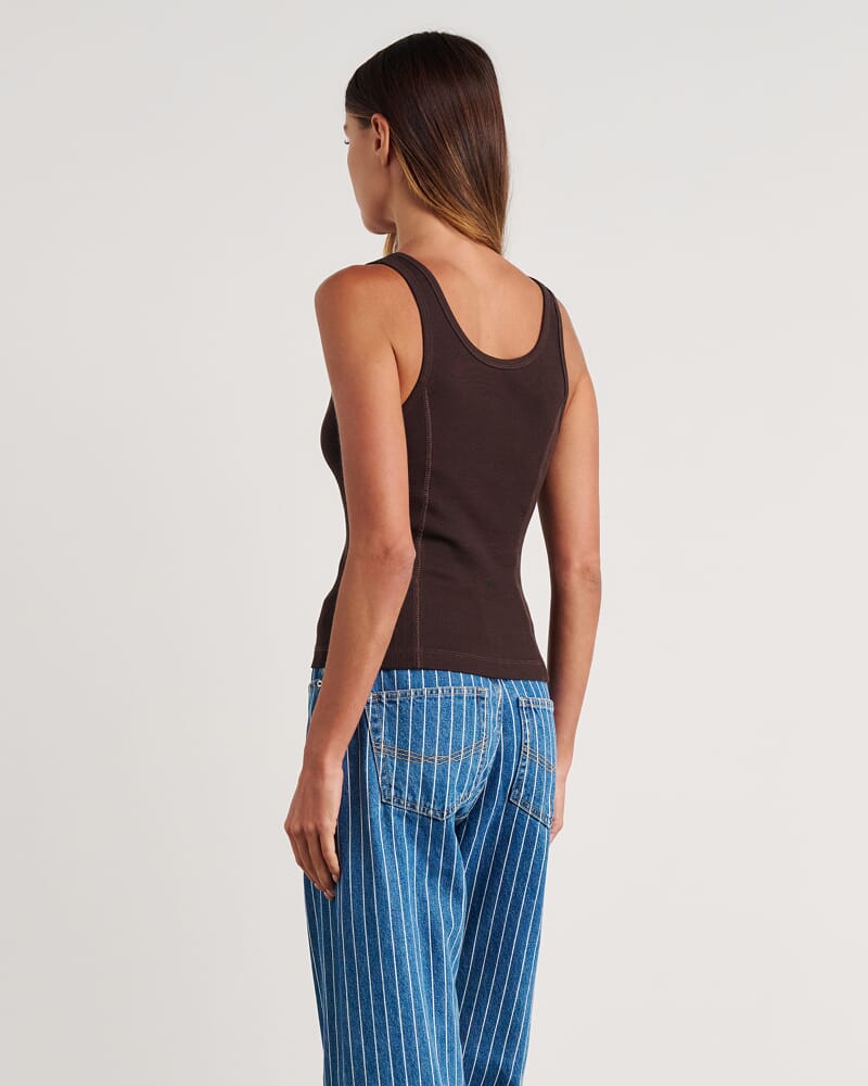 Kate Bodice Tank in BROWN MULTI