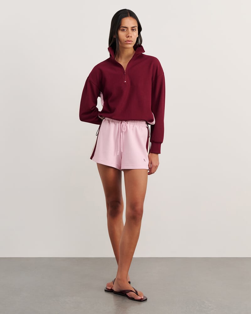 Leonie Quarter Zip in MAROON