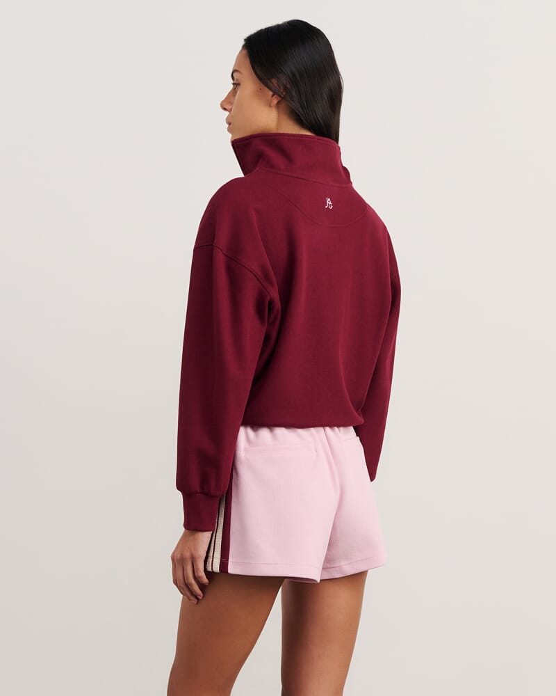 Leonie Quarter Zip in MAROON