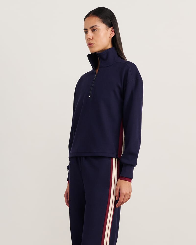 Leonie Quarter Zip in NAVY