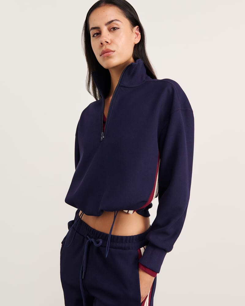 Leonie Quarter Zip in NAVY