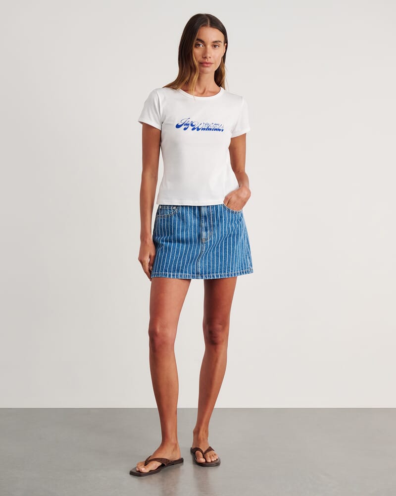 Aston Baby Tee in WHITE/BLUE