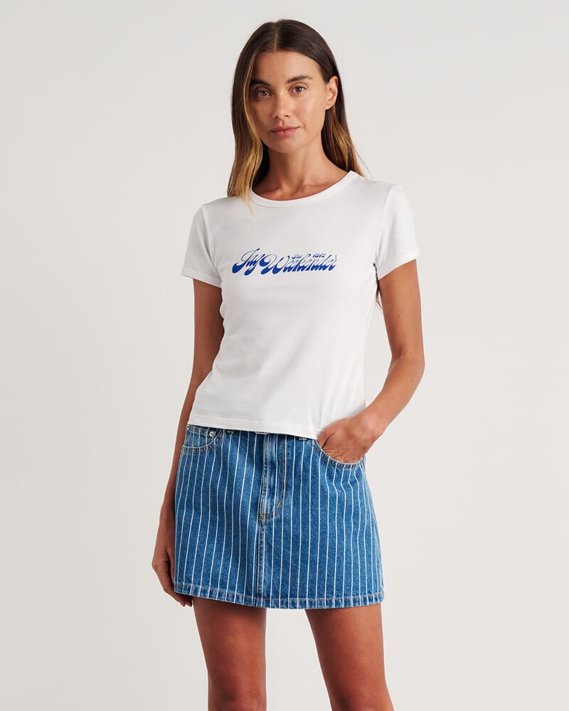 Aston Baby Tee in WHITE/BLUE