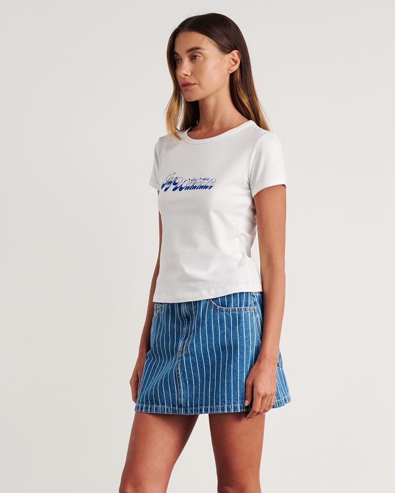 Aston Baby Tee in WHITE/BLUE