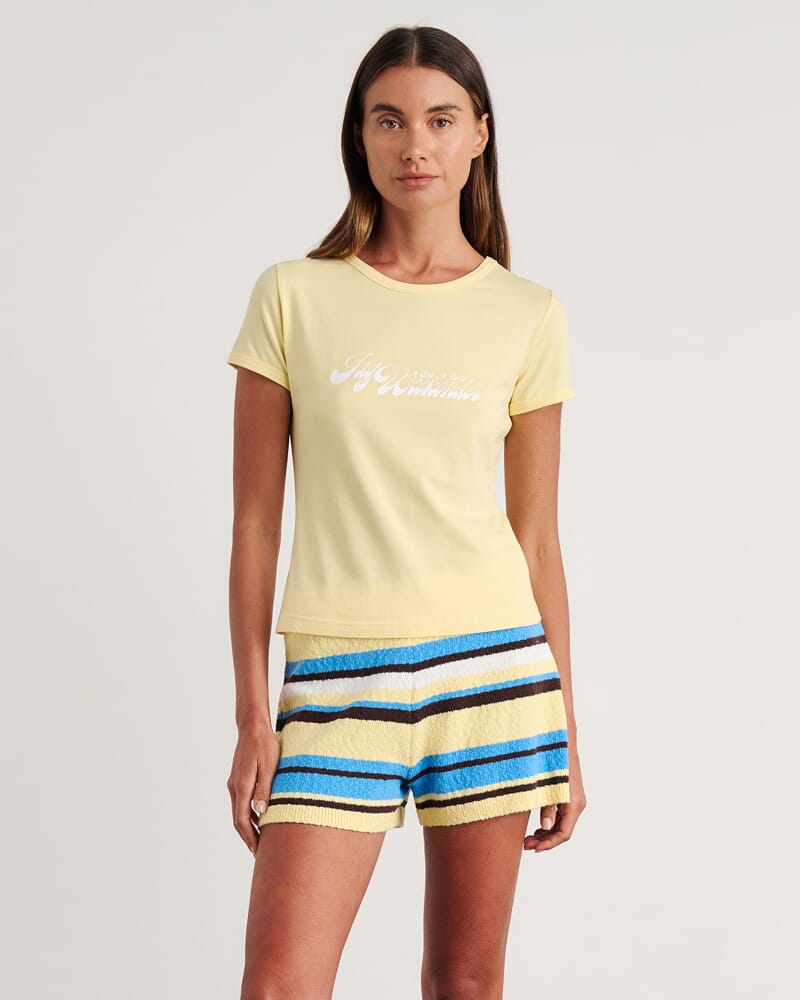 Aston Baby Tee in YELLOW/WHITE