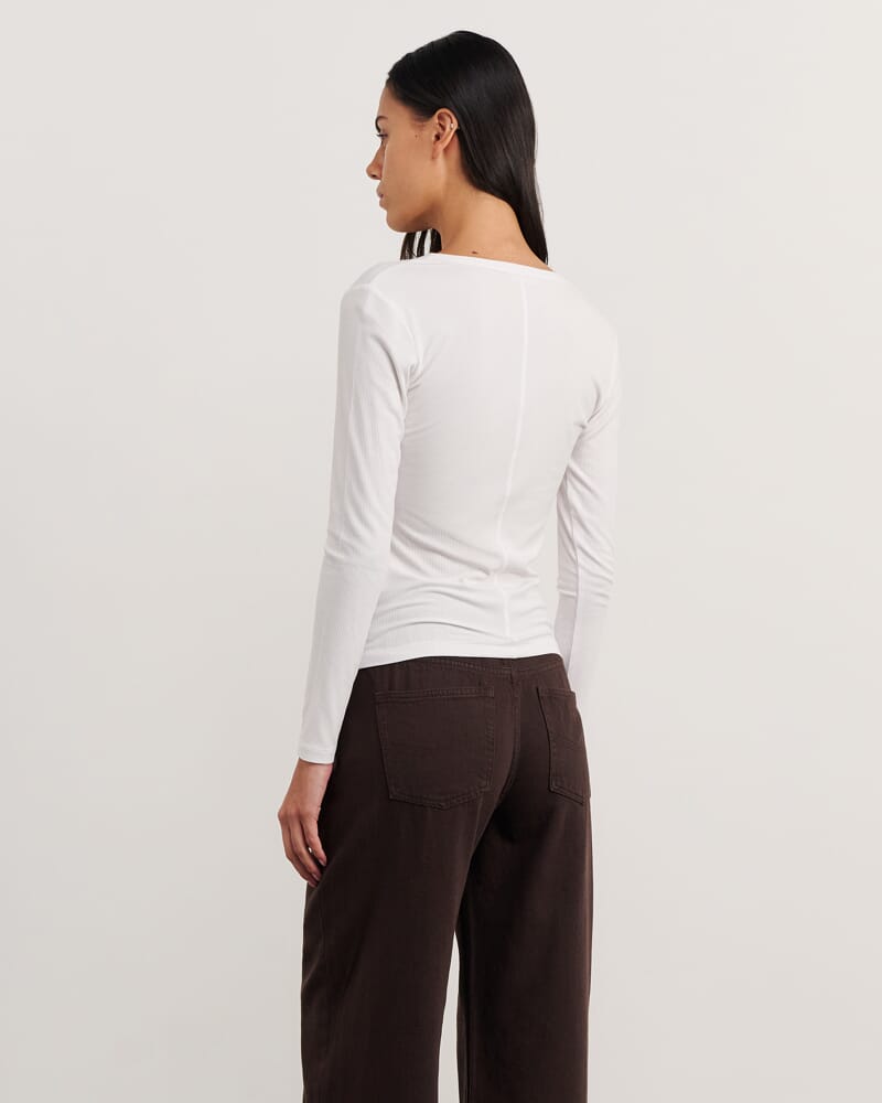 Celina Henley Top in WHITE