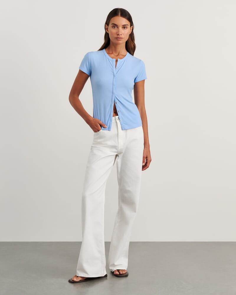 Celina Short Sleeve Top in ICE BLUE