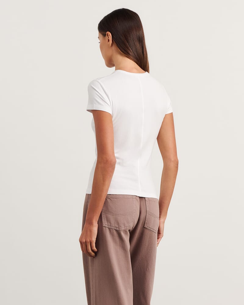 Celina Short Sleeve Top in WHITE