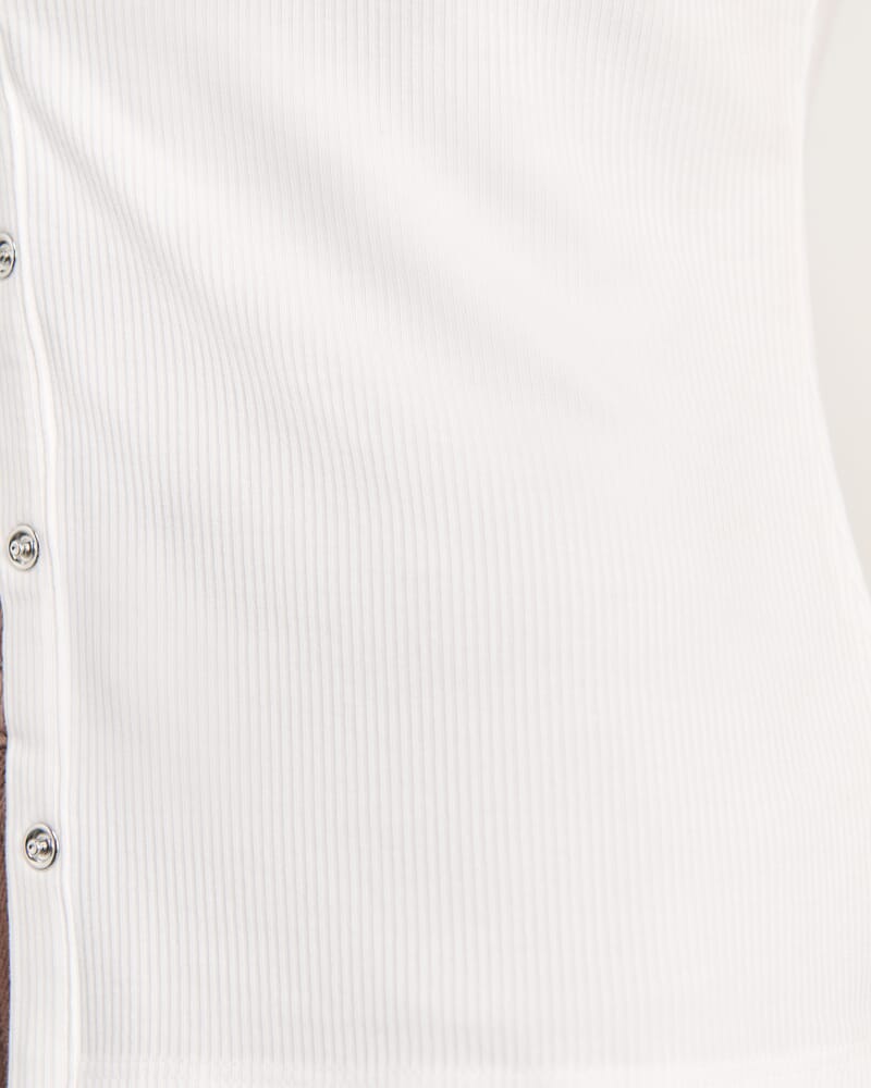 Celina Short Sleeve Top in WHITE