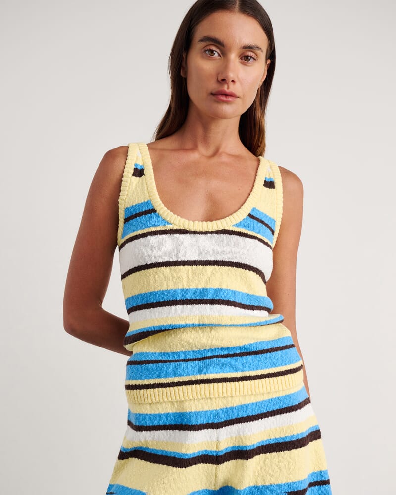 Arden Knit Tank in YELLOW MULTI