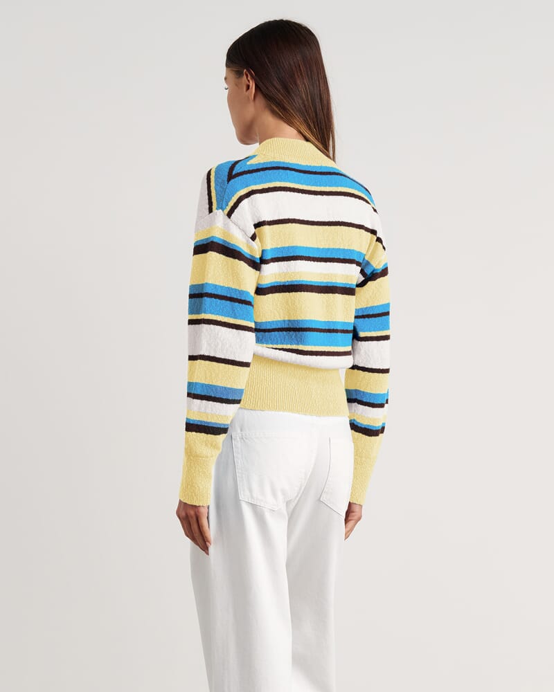 Arden Zip Knit Cardigan in YELLOW MULTI