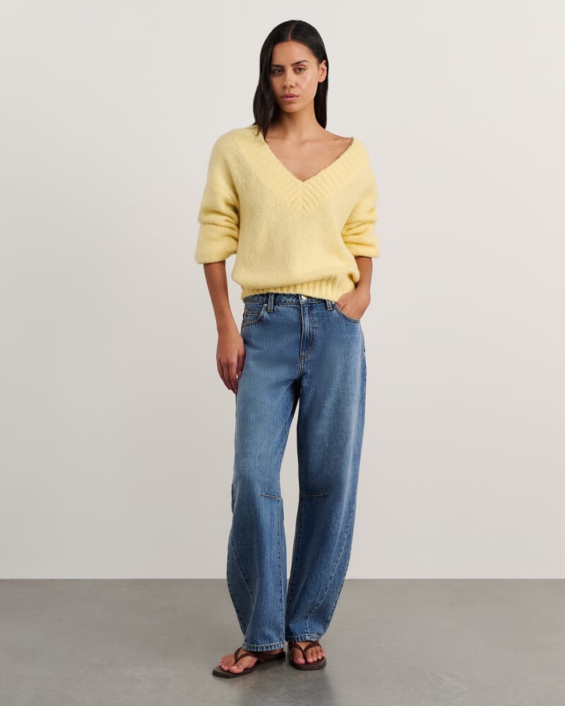 Lily V Neck Knit in SUNSHINE