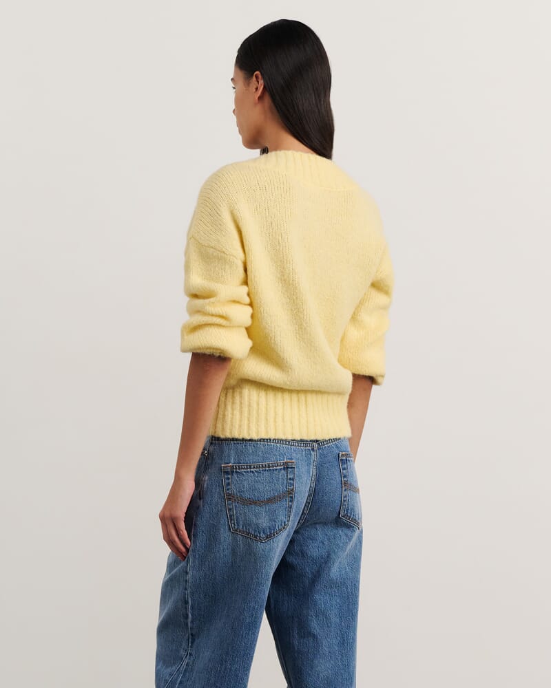 Lily V Neck Knit in SUNSHINE