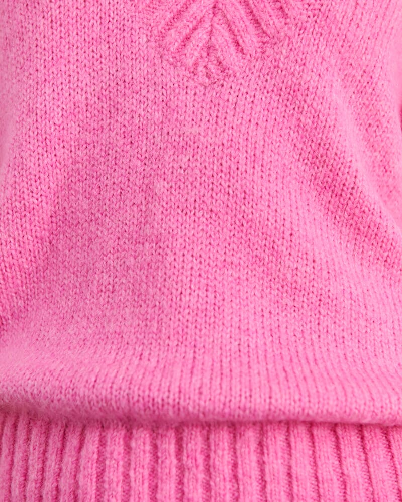 Lily V Neck Knit in PEONY