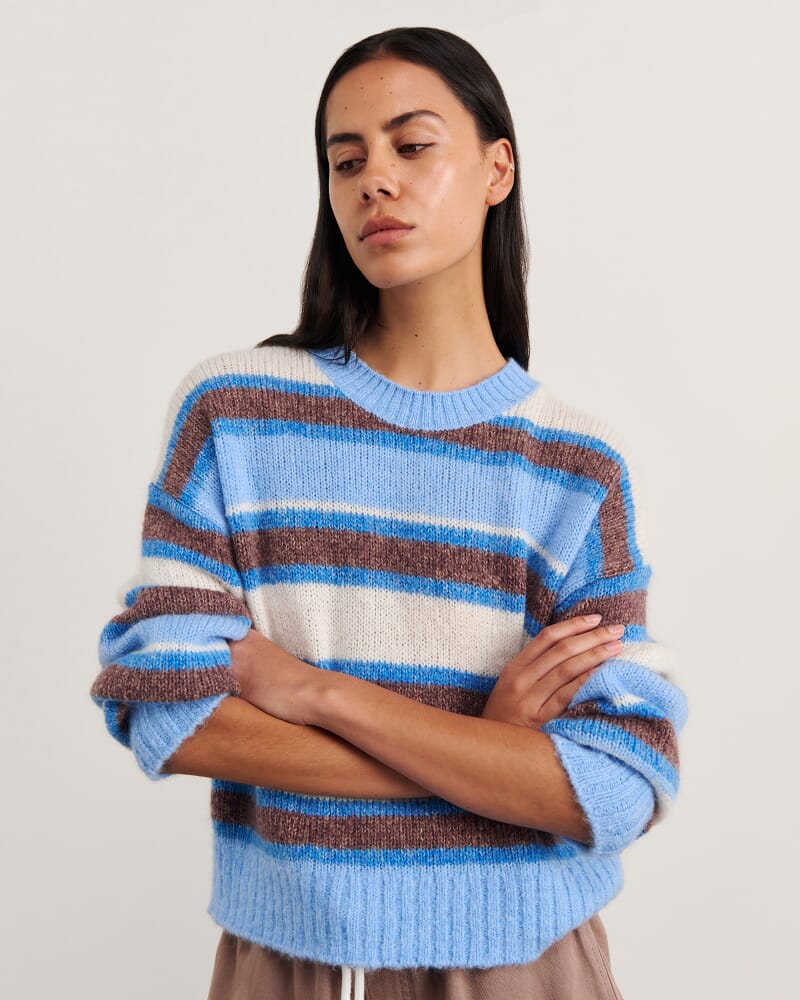 Lily Crew Sweater in BLUE MULTI